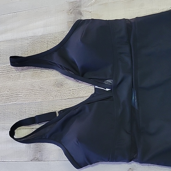 Women's Black One Piece Swimsuit Sheer Mesh Tummy Control Swimsuit - Picture 5 of 11